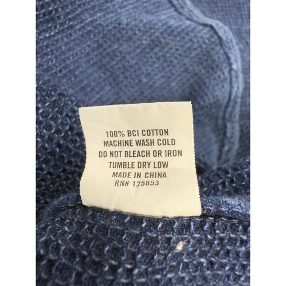Taylor Stitch Mens Jack Shirt Sz Small 38 Dark Indigo Organic Cotton Waffle Knit - Picture 8 of 10